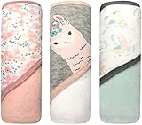 MODERN BABY 3 Pack Hooded Baby Bath Towel Set for Newborns Infants & Toddlers, Boys & Girls Baby Hooded Towels