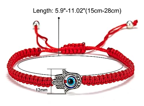 Image of Fesciory Evil Eye Bracelets for Women, Adjustable Amulet Red String Jewelry