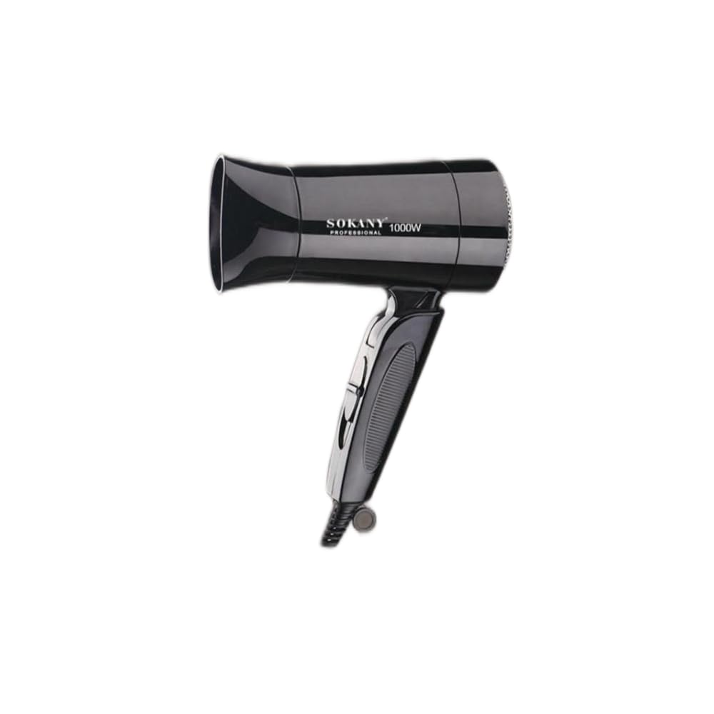 Secador de Pelo de Viaje con Mango Plegable, profesional 1000W de Secado Rápido, 2 Ajustes de Calor y Velocidad, Botón de Aire Frío, Diseño Ligero y Compacto (3666)