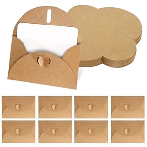 Caincay Mini Briefumschläge Kraftpapier Set 40 Stück