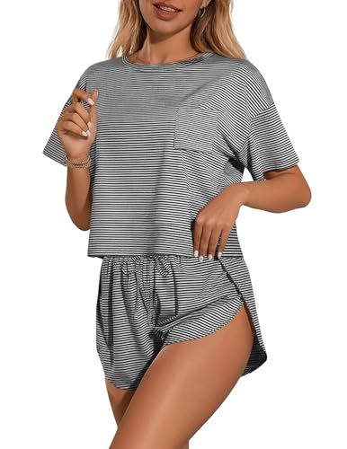 Image of Ekouaer Womens Pajama Sets Sexy Lounge Sets Side Split Short Pj Sets