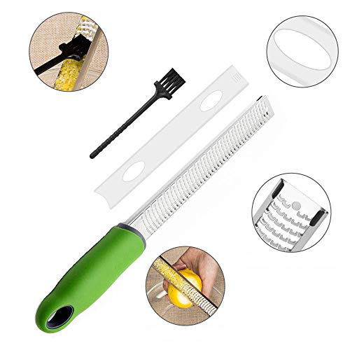 King Gift rallador de acero inoxidable, rallador de queso, limón cítrico (green)