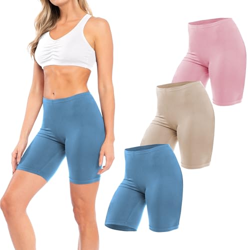 Image of Sexy Basics Women's Cotton Stretch Active Slip Shorts | 3 Pack & 6 Pack Boy Short Boxer Briefs