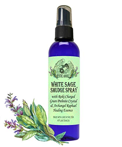 Sage Smudge Spray with 100% Pure Organic White Sage Essential Oil, Reiki Charged