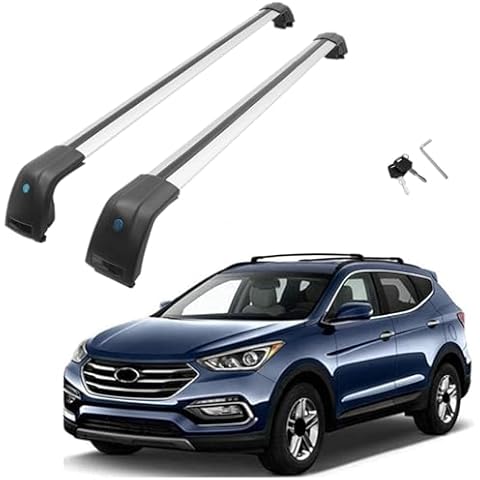 MotorFansClub Roof Rack Cross Bars Fit for Hyundai Santa Fe 2013 2014 2015 2016 2017 2018 Baggage Luggage Cargo Top Roof Rail Cover