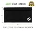 Premium Carry Bag - Large Pouch with Double Seal and Inner Pockets (Black, 11x6)