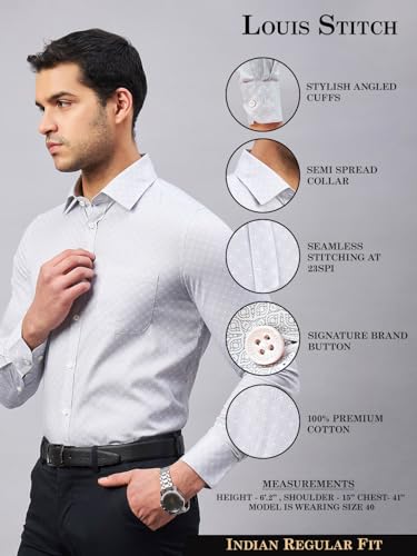 Image of LOUIS STITCH Men's Cotton Regular Fit Shirt (ST-GRP1)