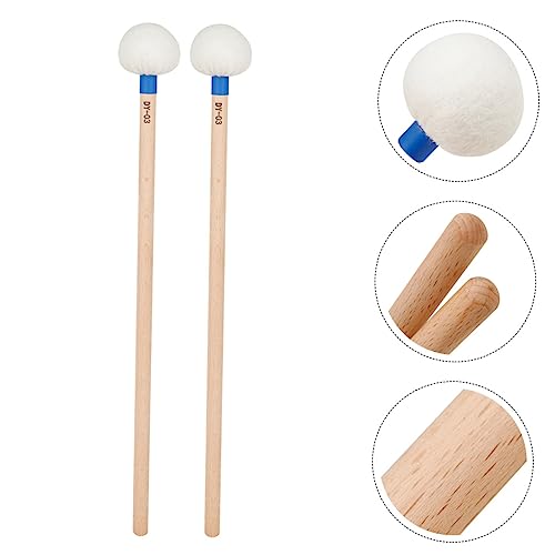 2 Baquetas de Percusión con Cabeza de Fieltro Azul miniatura 2