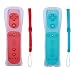 Poglen 2 Packs Wireless Gesture Controller Compatible for Wii Wii U Console(Red and Blue)