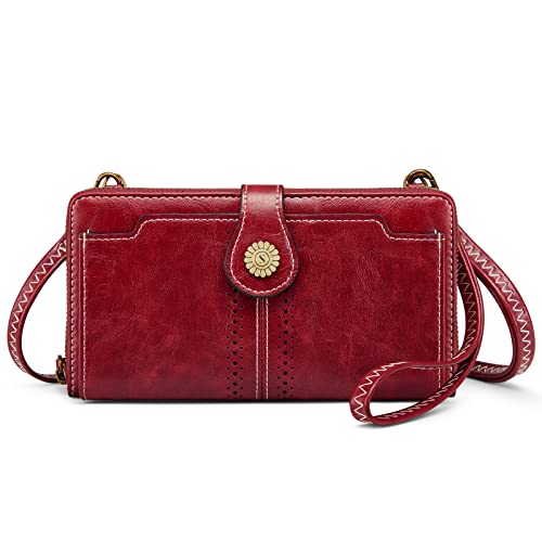 Sac à bandoulière pour téléphone portable RFID en cuir PU avec fentes pour cartes