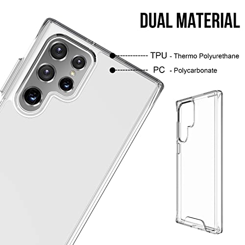 Image of Back Cover Bumper Exclusive Silicon Soft Transparent Case Anti Dust Shockproof Slim Back Cover for Samsung Galaxy S22 Ultra (Transparent)