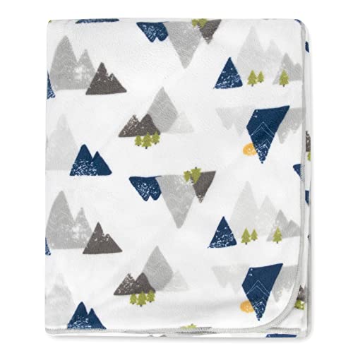 Image of Sherpa Fleece Baby Blankets for Boys and Girls - Colorful, Reversible Baby Blankets for Newborns, Infants, Toddlers, and Nursery (Mountains & Arrows)