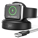 Mangotek Apple Watch Charger Cable iWatch Stand, 2 in 1 Magnetic Charger Module with Nylon Braided Cable for Apple Watch Series 4, 3, 2, 1, 38mm/42mm/40mm/44mm iWatch, Apple MFi Certified, 4 Feet