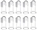 Hi Collie 10 Pack Pet Finger Toothbrush, Soft Silicone Dog Cat Tooth Cleaning Brush Dental Hygiene for Most Pets