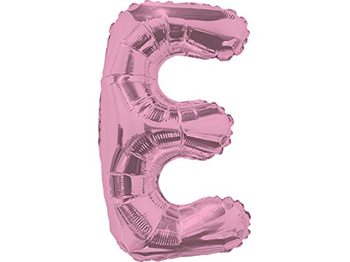 Balão Metalizado Minishape Letra E Rosa Claro Pack Regina Rosa Claro