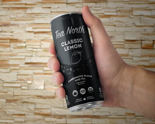 Tea North Keto Carbonated Iced Tea - No Sugar, Sweeteners, Or Calories - Natural Clean Energy Drink - Gluten-Free, Paleo & Diabetic-Friendly - Healthy, Organic & Refreshing Sparkling Beverage - 12 Oz (Pack Of 12) - Classic Lemon #TOP5