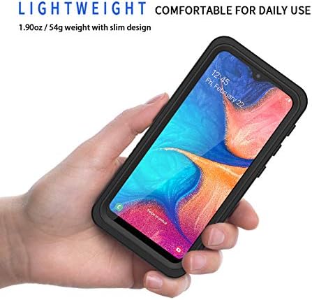 Lanhiem Galaxy A20e Case, IP68 Certified Waterproof Shockproof Dustproof Full Body Sealed Underwater Protective Cover with Built-in Screen Protector Case for Samsung Galaxy A20e (Black)