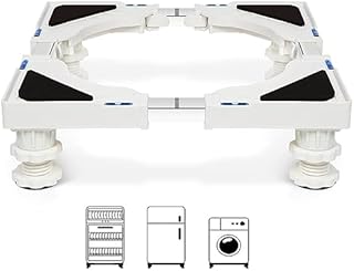 Nefish Mini Fridge Stand Adjustable Refrigerator Stand with 4 Strong Feet Universal Appliance Stand Base Heavy Duty Washer and Dryer Stand Laundry Pedestal Multi-Functional Base (White)