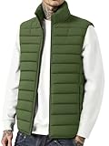Design: gilet hybride homme matelassé, couleur unie, sans manches, col montant, veste hiver legere homme, rembourrage en fibres de duvet synthétiques