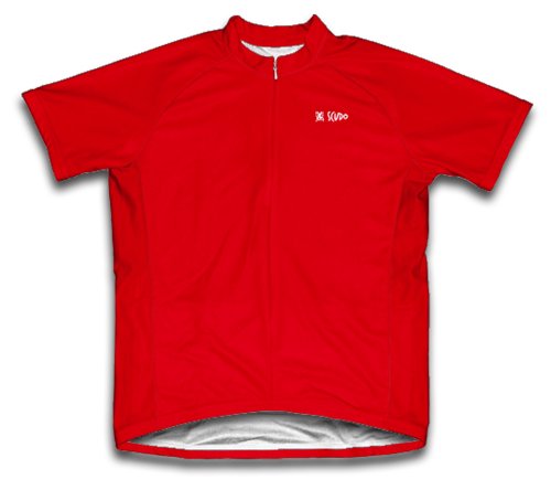 ScudoPro Red Short Sleeve Cycling Jersey for Men - Size L
