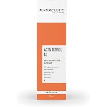Activ Retinol 1.0 Anti-Ageing Serum Face 1% Retinol & Ceramide Enriched with Panthenol Vitamins C & E Complex Anti-Wrinkle & Stains No Fragrances & Silicone 30 ml Dermaceutic