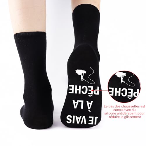 Merclix Chaussettes Pecheur Homme Original Pêche Accessoire - 43-46, Idée Cadeau pour Homme - Anniversaire, Noël, Fête des Pères – vue 2