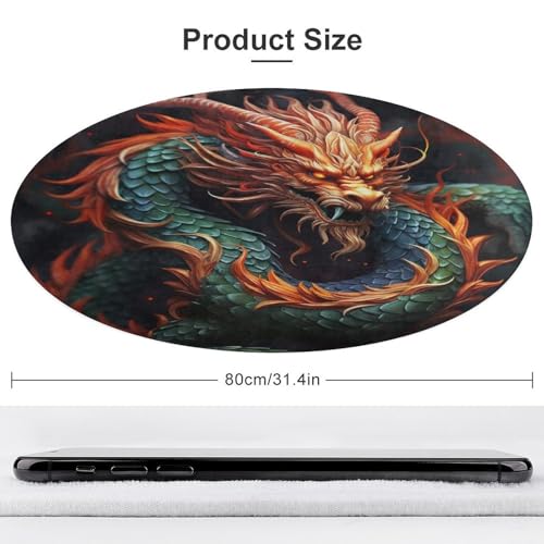 Alfombra pequeña de cocina y salón lavable con dragón chino 4