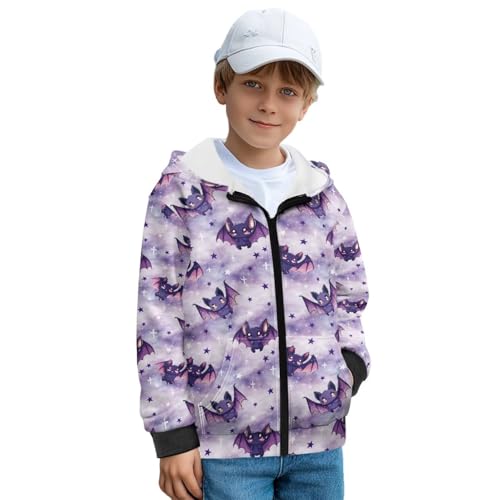 Suobstales Boys Graphic Hoodies Fleece Zip Up Hooded Sweatshirts Lightweight Hoody Jackets Coat with Pocket for Age 6-16 Kids