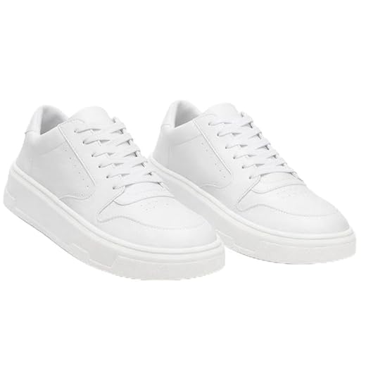 Tenis Casual Masculino Sola Alta Sport Fino Confortável Leve Antiderrapante (Branco, BR, Adulto, Numérico, 39)