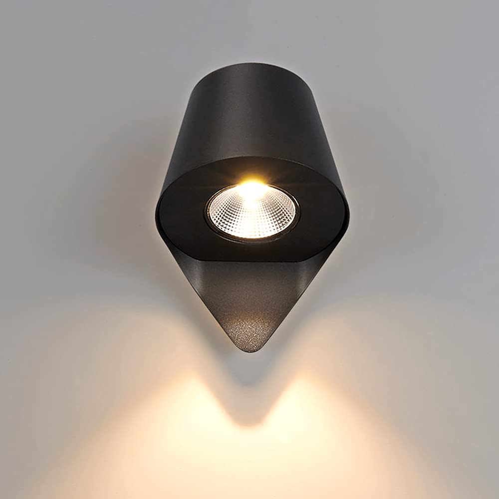 VDOQTLJT 10W Warm Light Outdoor Waterproof Wall Lamp Modern Simple Foyer Terrace Decoration Lighting Fixture Sconces Aluminum Body Glass Lampshade Courtyard Garden Spot foyers