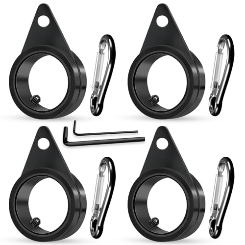 REERON Flag Pole Rings Clips, 1 Inch Flag Pole Spinners, 360° Anti-Wrap Spinning Flag Pole Swivels Ring, 1\" Aluminum Alloy Rotating Flag Mounting Rings with Carabiners for 0.75-1.0\" Diameter Flagpole - Thumbnail 2