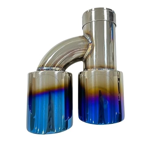 Forme H à 4 sorties pour ces embouts d'échappement en acier inoxydable bleui grand diamètre
