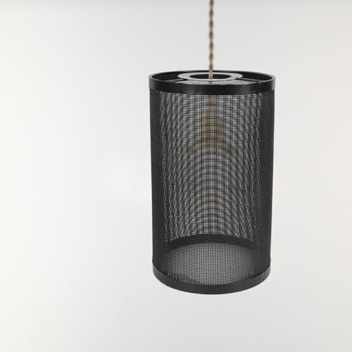 Abat-jour en métal noir avec protection lumineuse diffuse pour éclairage chic