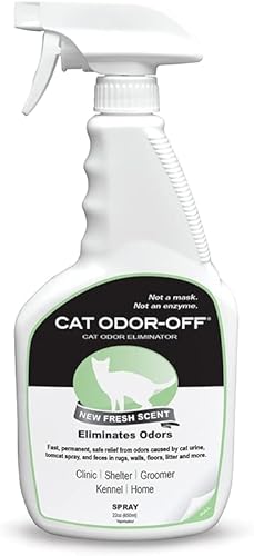 Thornell Cat Odor-off Eliminador de olores en aerosol para gatos, eliminador de olores de mascotas con aroma fresco para el hogar, espray eliminador