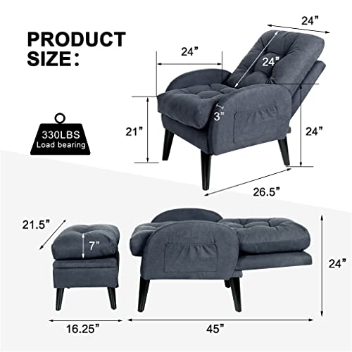 Slnfxc Accent Chair With Storage With Adjustable Backrest Side Pocket Armchair For Living Room (Color : White-Dinosaur Doodle4) #TOP1