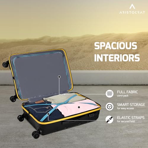 Image of Aristocrat Rock | Trolley Bag, 66 Cm, Medium Hardside Luggage | 4 Wheels, Combination Lock | Polypropylene | Suitcase for Travel | 7 Year International Warranty
