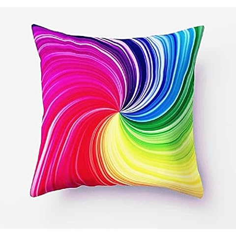 Rainbow Color Geometric Designs Pillow Covers 18" X 18" (Style A) Cover