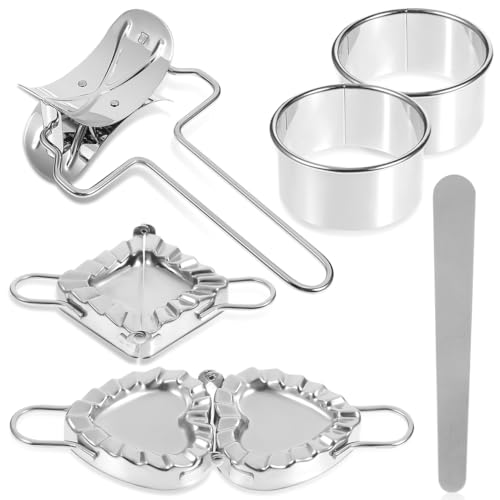 Ciieeo Dumpling Maker Press Mold Set 2 Pieces for Easy Wavy Dumplings Making at Home