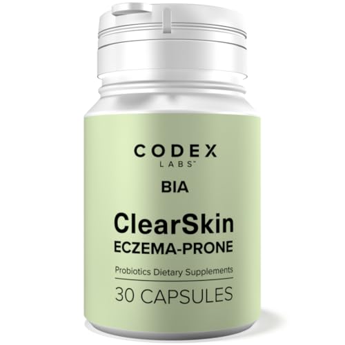 Codex Labs BIA Eczema Probiotic 30 Capsules | Synbiotic for Eczema-Prone Skin with Clinically Proven Probiotics & Prebiotic Blueberry | Gut-Skin Barrier & Immune Support | 30-Day Supply