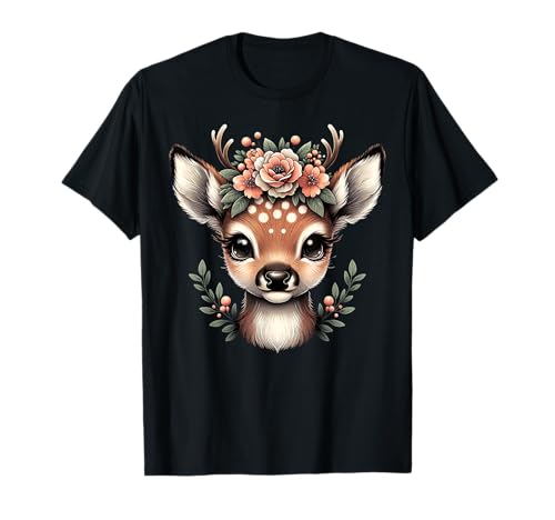 Rentier Hirsch Trachtenshirt Dirndl Reh t shirt Damen Tracht T-Shirt