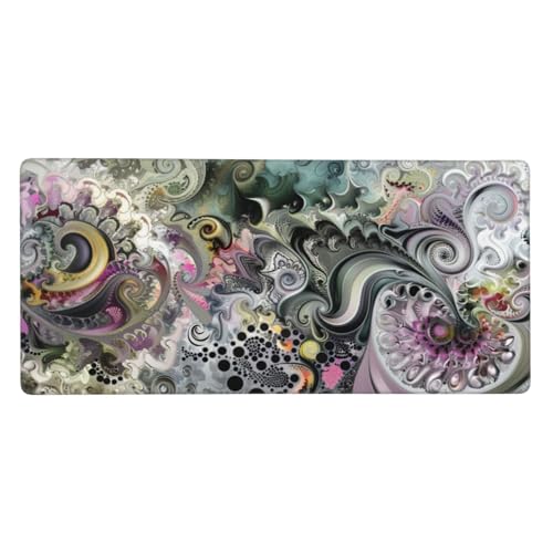Alfombrilla de escritorio G77 de 60 x 40 cm con arte abstracto e impermeable para ratón y teclado