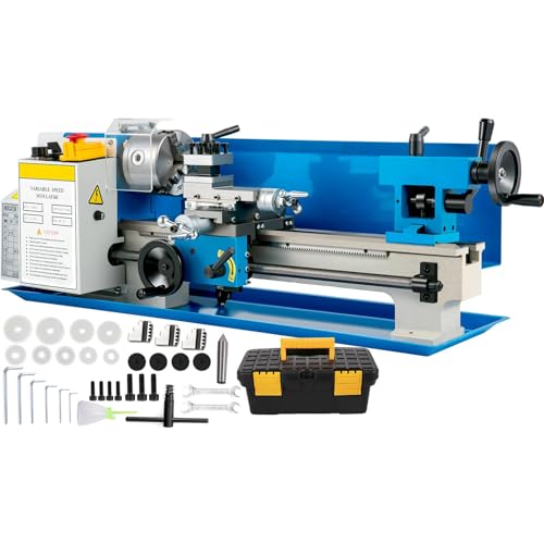 Mini Metal Lathe 7x 14 Metal Lathe Machine High Precision Mini Benchtop Lathe with 3-Jaw Chuck for 2500 RPM for Metal Threading Turning Drilling