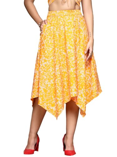 Image of OOMPH! Long Skirts for Women with Handkerchief Hem