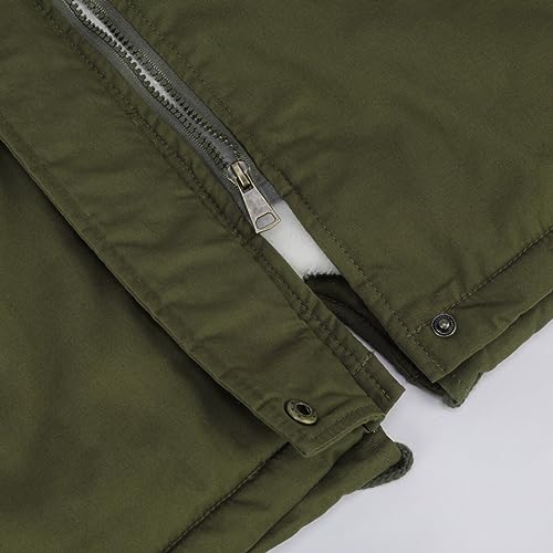 YYNUDA Wintermantel Damen Warm Gefüttert Winter Parka Mittellang Winterjacke Winterparka mit Fellkapuze Dicke Coat Große Größen #337 Grün M