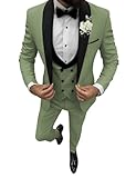 TUXBURNTXZ Mens Sage Green Tuxedo Suits Slim Fit 3 Piece Formal Tuxedo Suit for Men Suit Birthday Gift Sage Green Suit for Wedding Prom, L