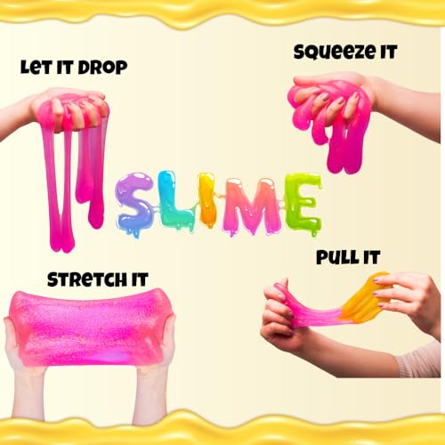 Image of PW Mini Slime Kit for Kids 3 to 10 Years, 6 Fruit-Scented Colourful Slimes | Kit with Moulds, DIY Sensory Play, Safe & Non-Toxic, Birthday /Return Gift