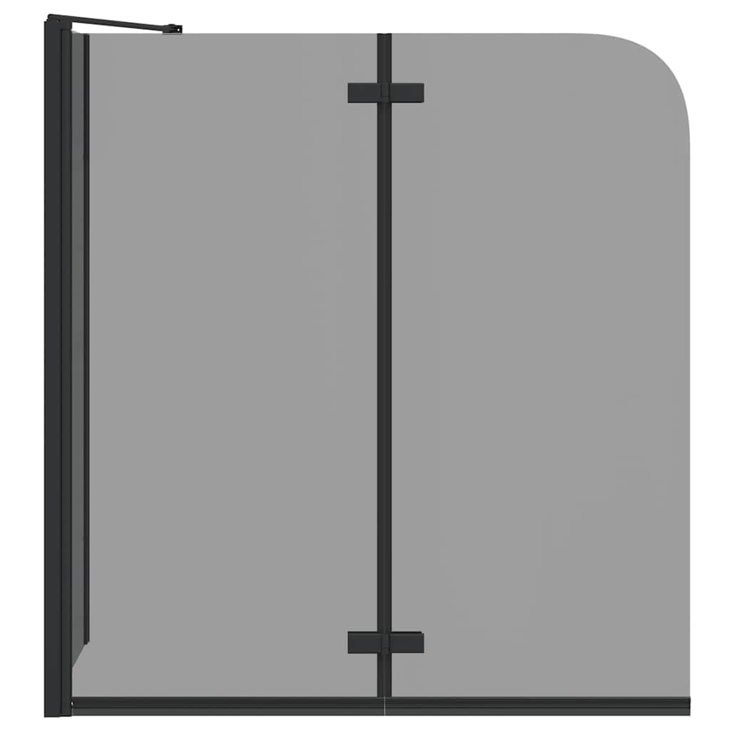 Parasol łazienkowy czarny ze szkła bezpiecznego i aluminium 6 mm, 120 x 68 x 130 cm, regulowana szerokość, obrotowy, składany, do wanny, wnęki, ochrony przed pryskaniem i łazienki