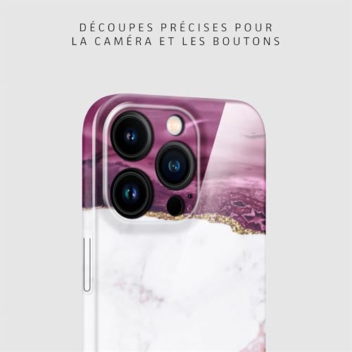 Coque iPhone 16 Pro marbre rouge et doré ONEFLOW de protection - 7