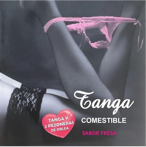 TANGA DE OBLEA Y 2 PEZONERAS CHICA SABOR FRESA
