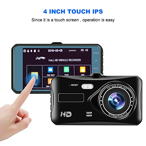 Image of FNX Touch Screen Dual Dash Camera FHD Front and Rear Driving Recorder with G-Sensor,170 Wide Angle,Loop Recording,Night Vision